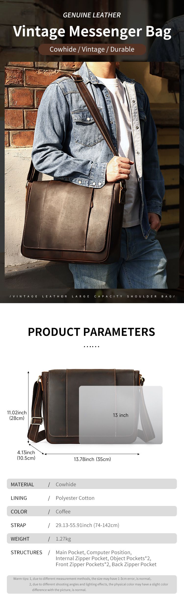 油蠟皮大容量單肩斜挎包 復古郵差包 頭層牛皮斜背包 瘋馬皮出差斜挎包 真皮單肩斜背包商務男士包 真皮包包