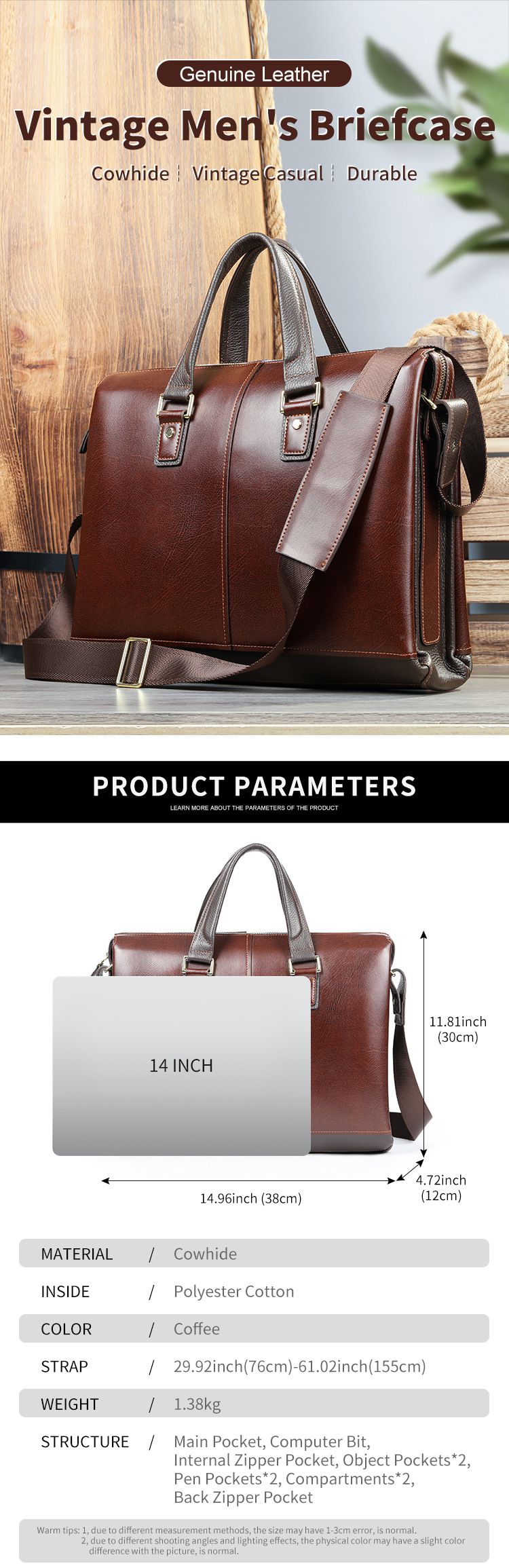 大容量牛皮男包公文包 男士商務通勤手提包 高級感單肩斜挎包 男式公事包商務電腦包潮包 真皮包包