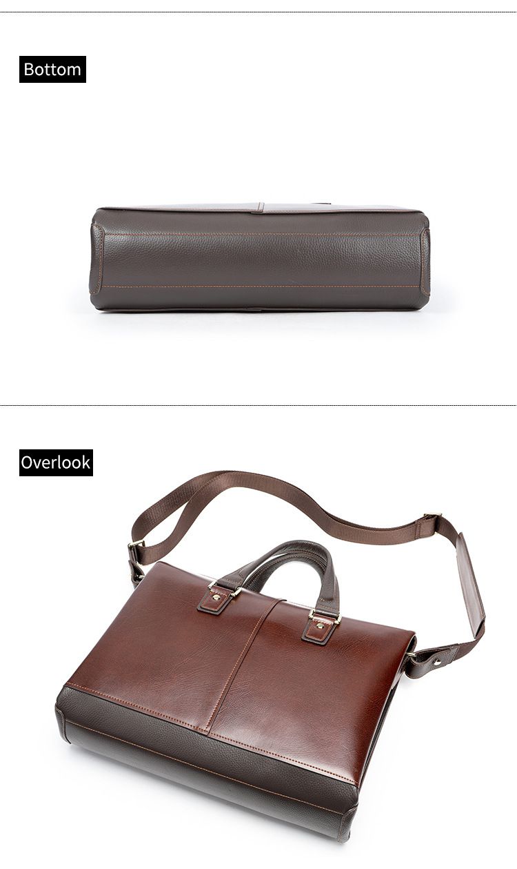 大容量牛皮男包公文包 男士商務通勤手提包 高級感單肩斜挎包 男式公事包商務電腦包潮包 真皮包包