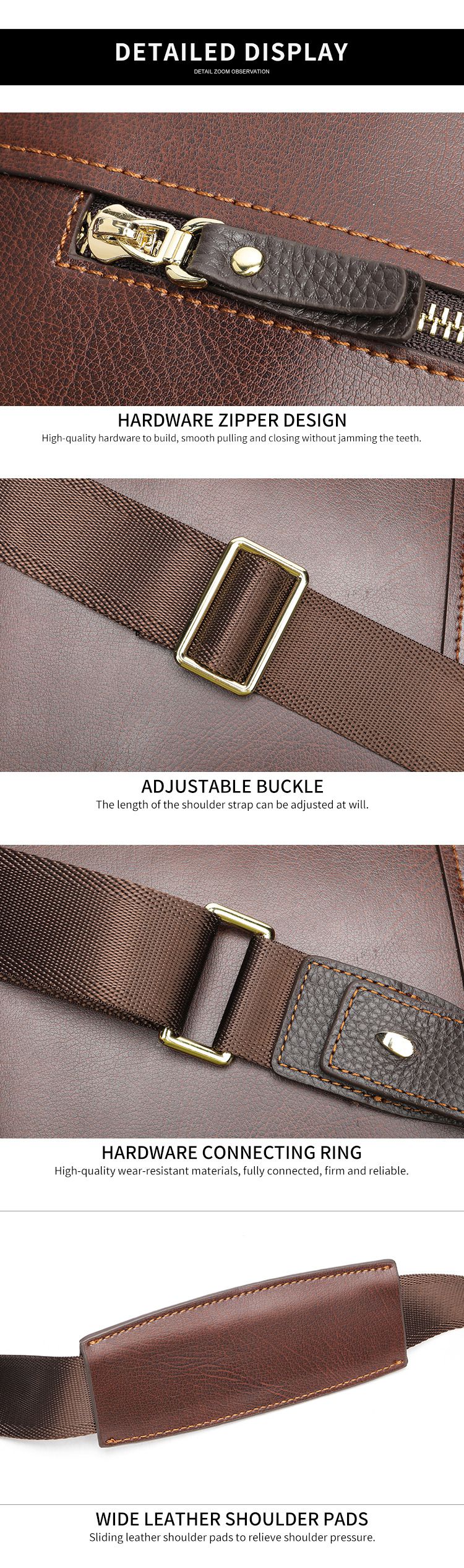 大容量牛皮男包公文包 男士商務通勤手提包 高級感單肩斜挎包 男式公事包商務電腦包潮包 真皮包包