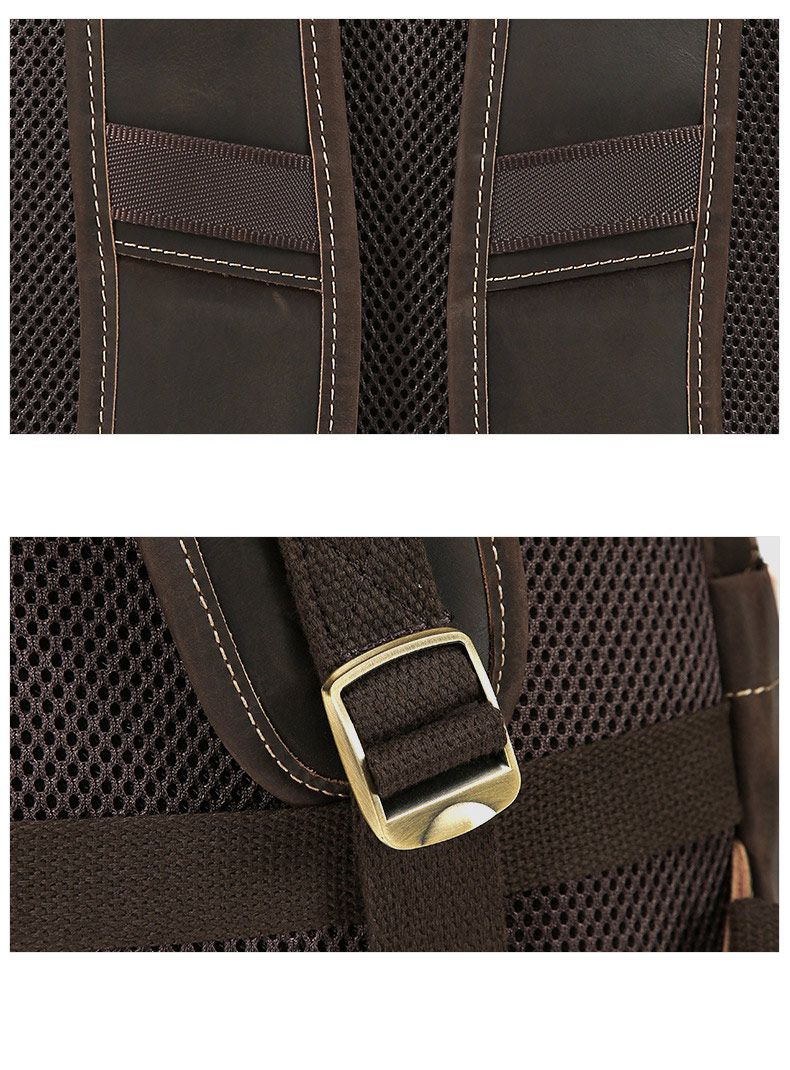 大容量頭層牛皮後背包 真皮雙肩包 多功能出差通勤商務背包 大容量電腦包 新款旅行包推薦 真皮包包