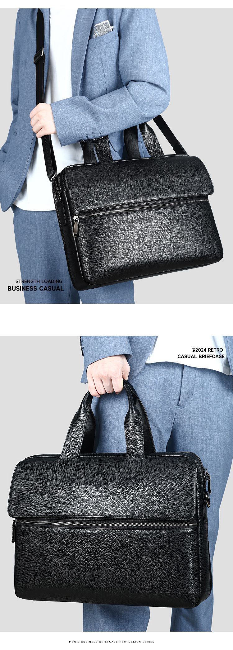 男士真皮手提包 大容量休閒電腦包 頭層牛皮短途出差商務公文包 男式斜背包公事包推薦 真皮包包
