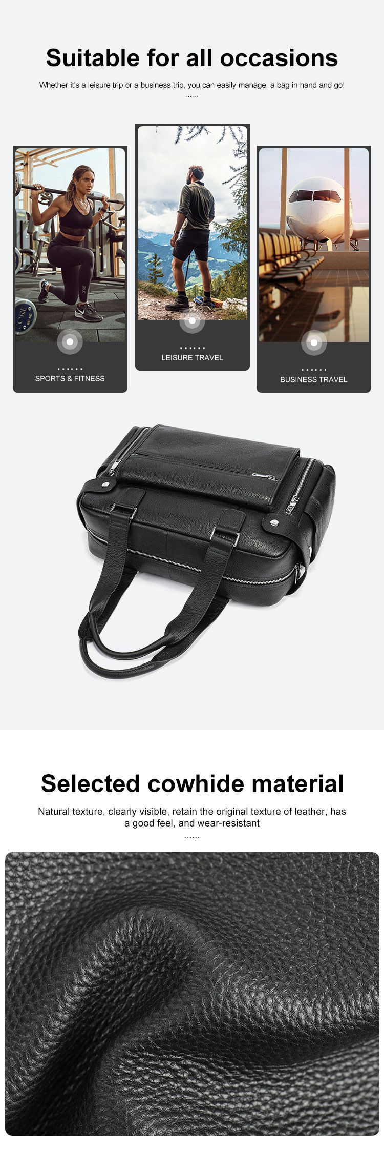 新款男士商務公文包 真皮出差上班通勤包 大容量電腦手提包 頭層牛皮旅行斜挎包推薦 真皮包包