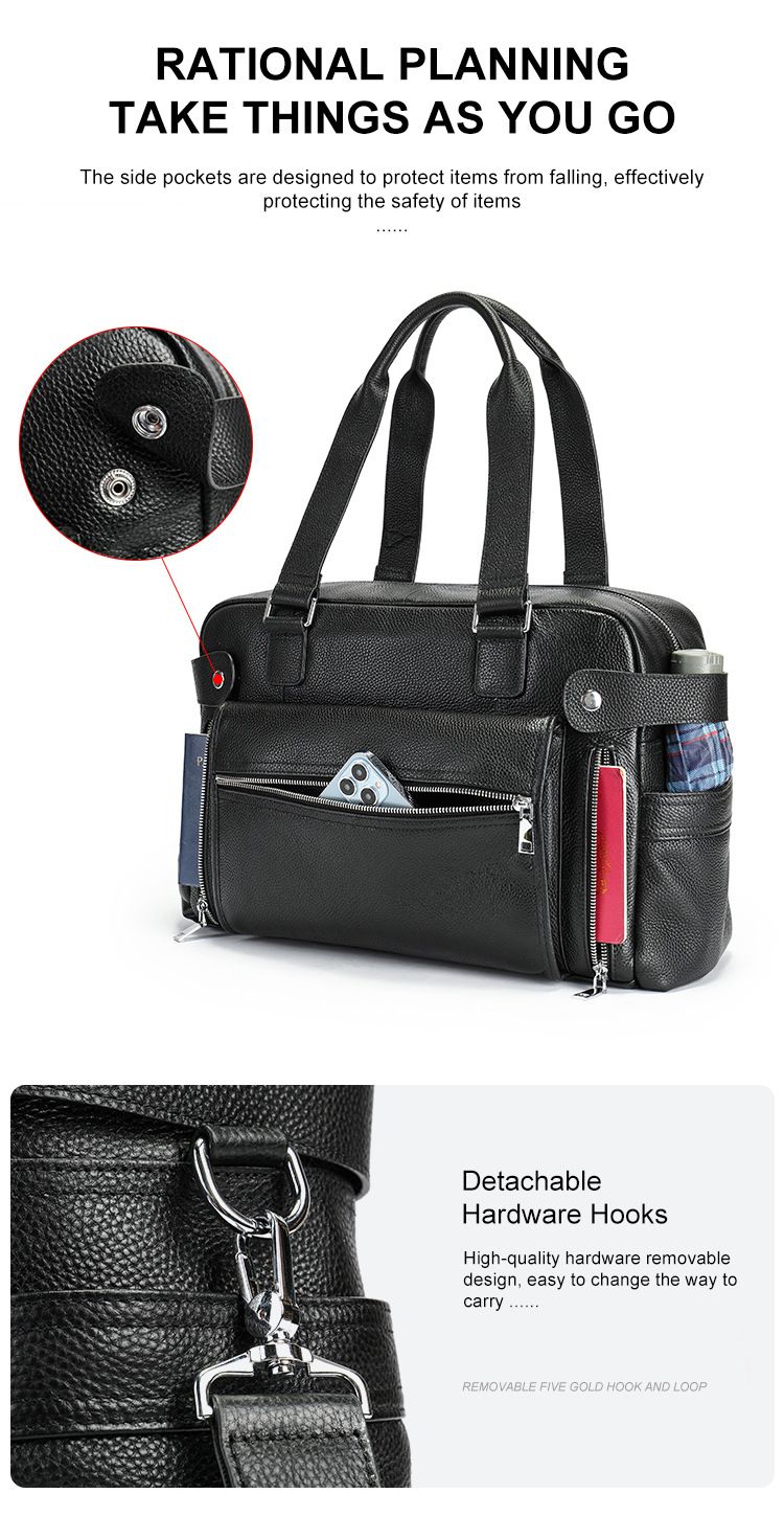 新款男士商務公文包 真皮出差上班通勤包 大容量電腦手提包 頭層牛皮旅行斜挎包推薦 真皮包包