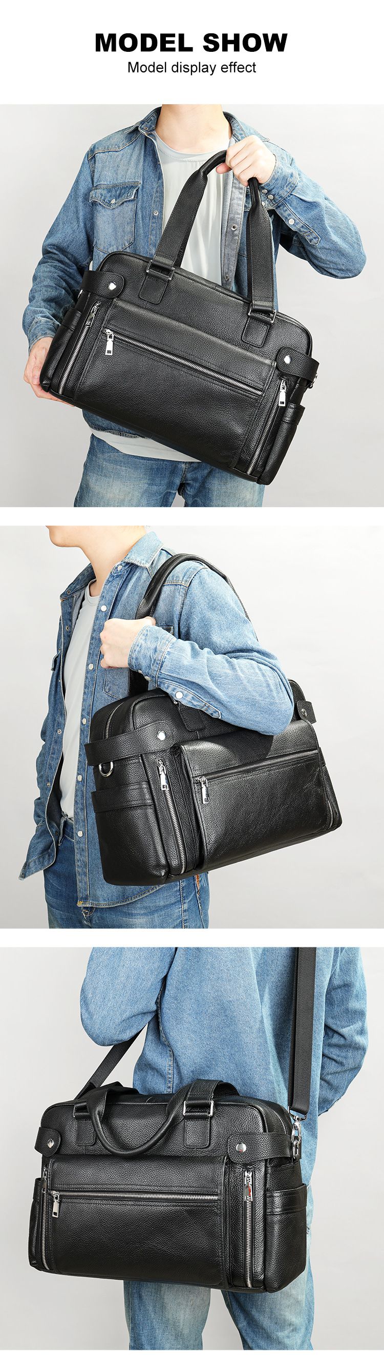 新款男士商務公文包 真皮出差上班通勤包 大容量電腦手提包 頭層牛皮旅行斜挎包推薦 真皮包包