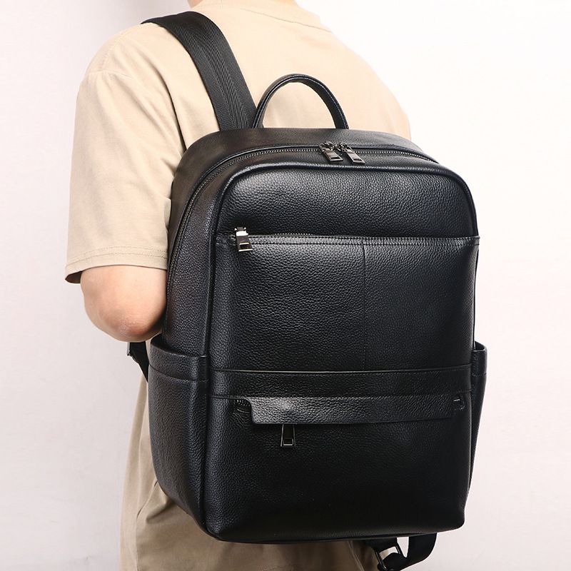 新品真皮男士雙肩包 頭層牛皮後背包 學生書包大容量外出旅行包 經典商務男電腦背包推薦 真皮包包