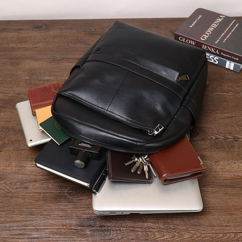 新品真皮男士雙肩包 頭層牛皮後背包 學生書包大容量外出旅行包 經典商務男電腦背包推薦 真皮包包