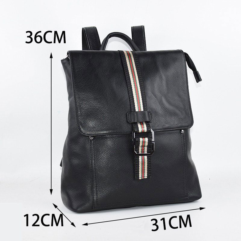 時尚雙肩背包 頭層牛皮商務通勤後背包學生書包 大容量中性包包 新款真皮背包推薦 真皮包包