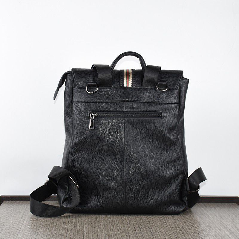時尚雙肩背包 頭層牛皮商務通勤後背包學生書包 大容量中性包包 新款真皮背包推薦 真皮包包