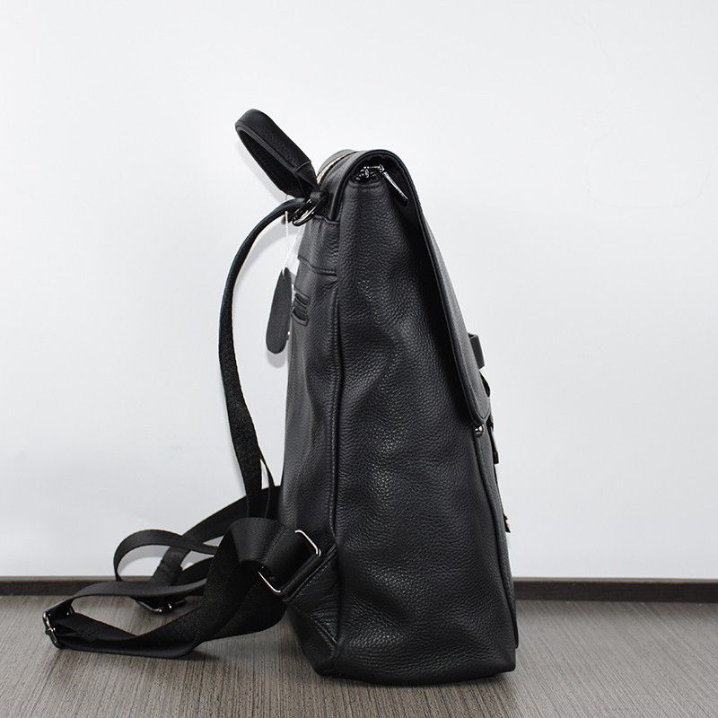 時尚雙肩背包 頭層牛皮商務通勤後背包學生書包 大容量中性包包 新款真皮背包推薦 真皮包包