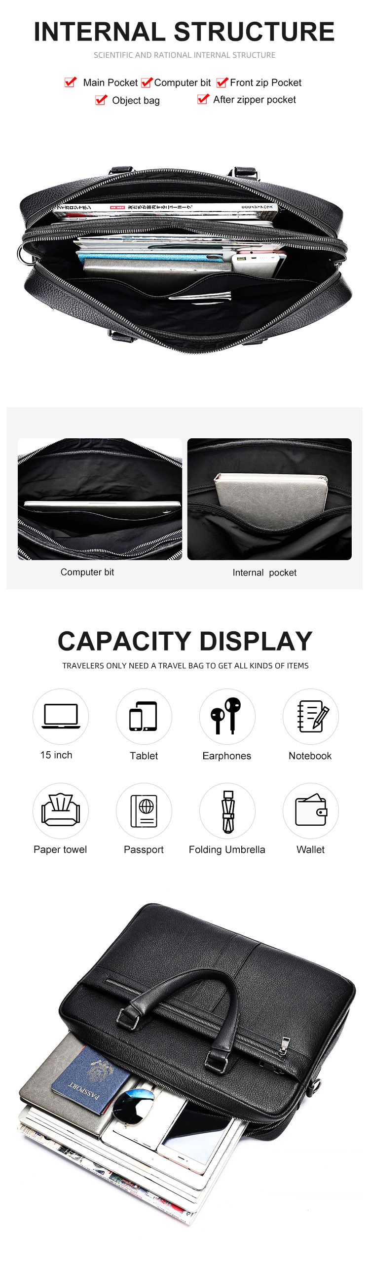 商務男士真皮手提包 大容量15吋筆電包 頭層牛皮公文包 男式高級公事包斜背包推薦 真皮包包