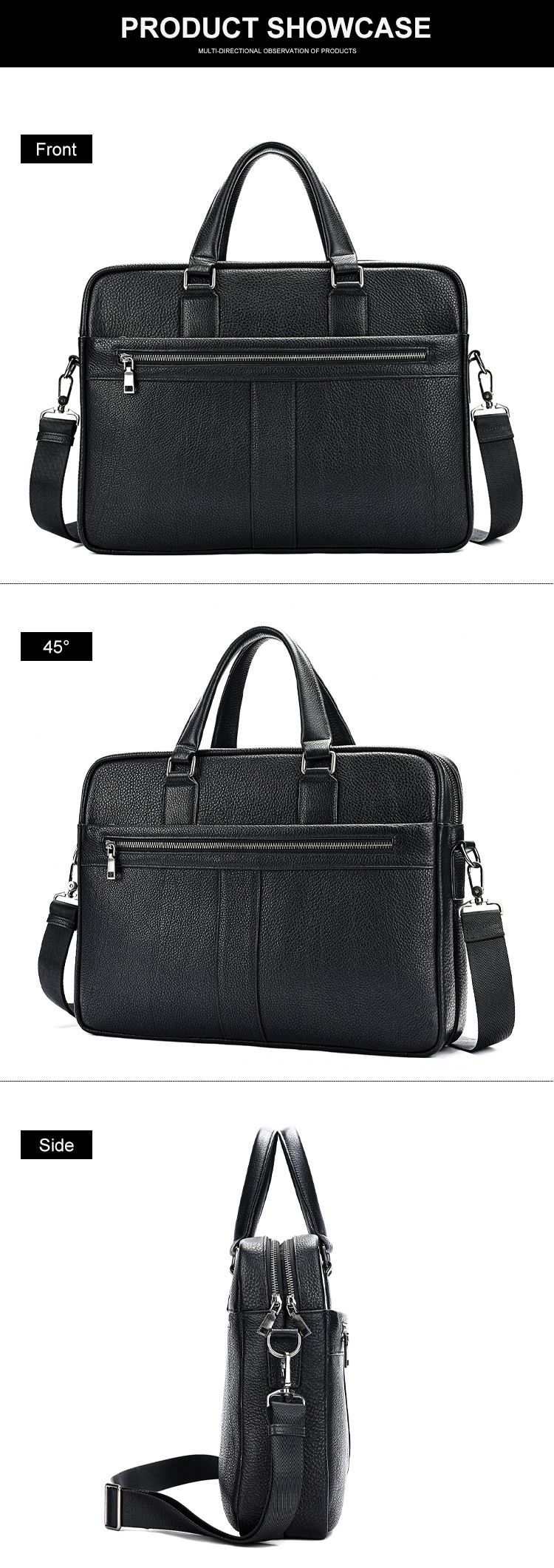 商務男士真皮手提包 大容量15吋筆電包 頭層牛皮公文包 男式高級公事包斜背包推薦 真皮包包