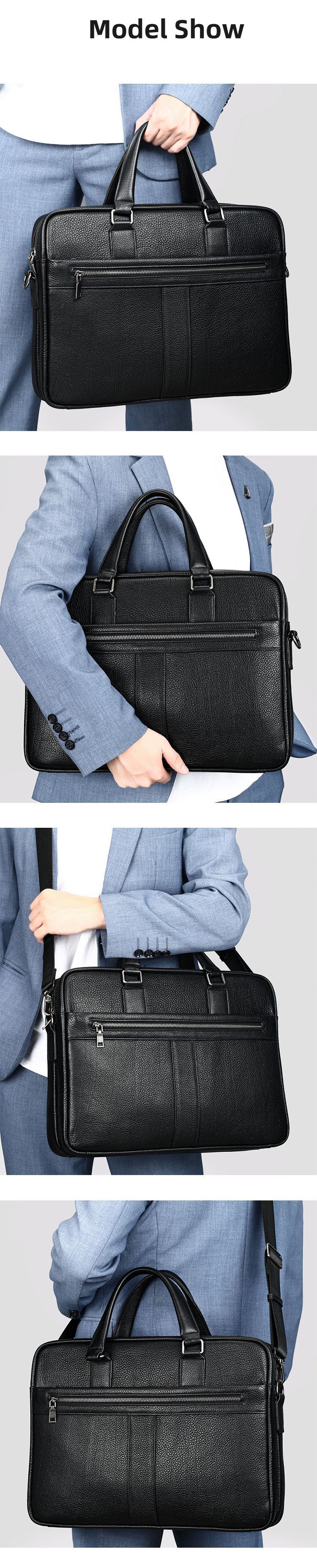 商務男士真皮手提包 大容量15吋筆電包 頭層牛皮公文包 男式高級公事包斜背包推薦 真皮包包