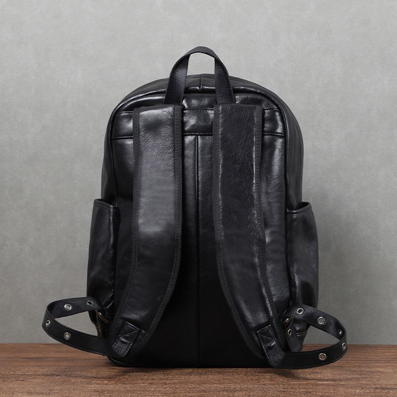 植鞣皮擦色後背包 頭層牛皮休閒旅行包 復古電腦背包 大容量真皮男士雙肩包推薦 真皮包包