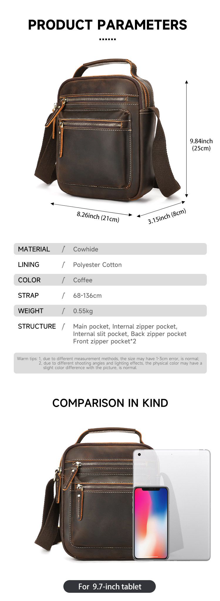 瘋馬皮時尚復古小方包 大容量休閒皮包 男款潮流真皮單肩包 新款頭層牛皮斜背包推薦 真皮包包