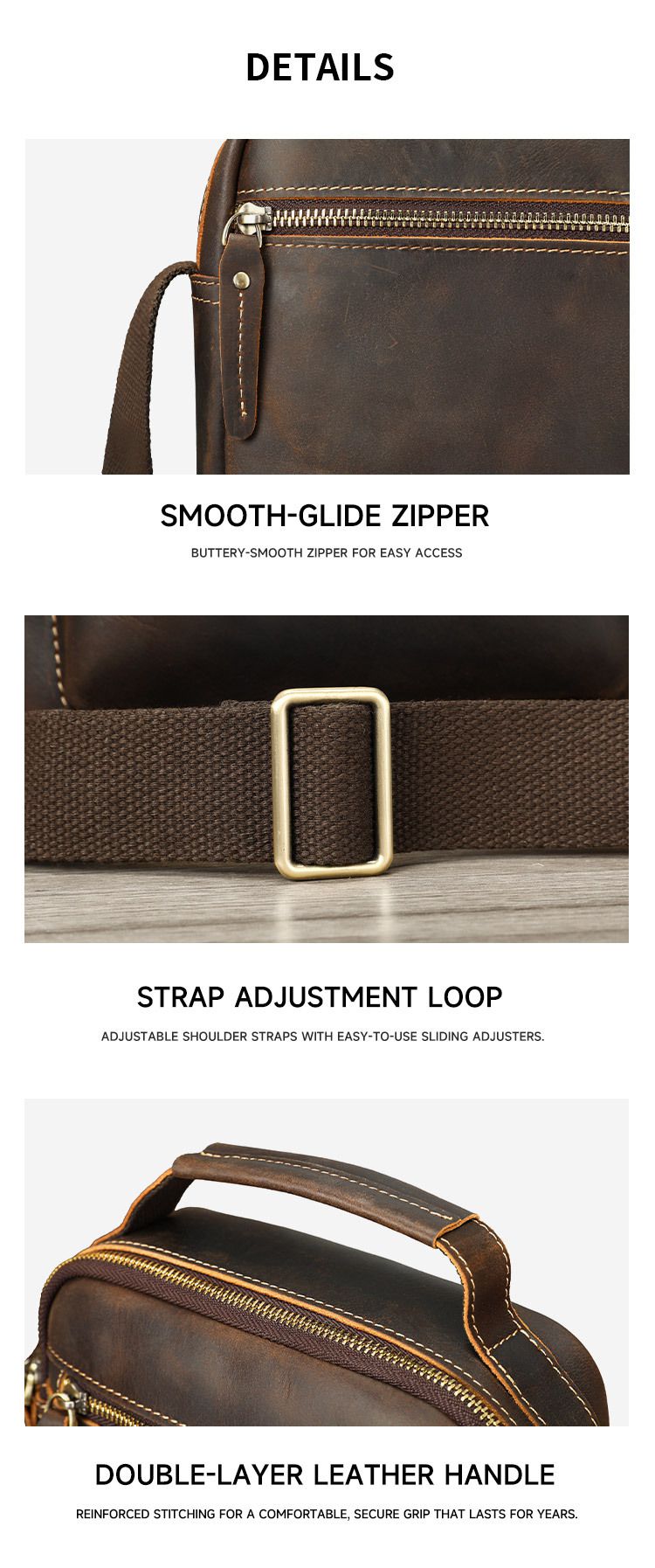 瘋馬皮時尚復古小方包 大容量休閒皮包 男款潮流真皮單肩包 新款頭層牛皮斜背包推薦 真皮包包