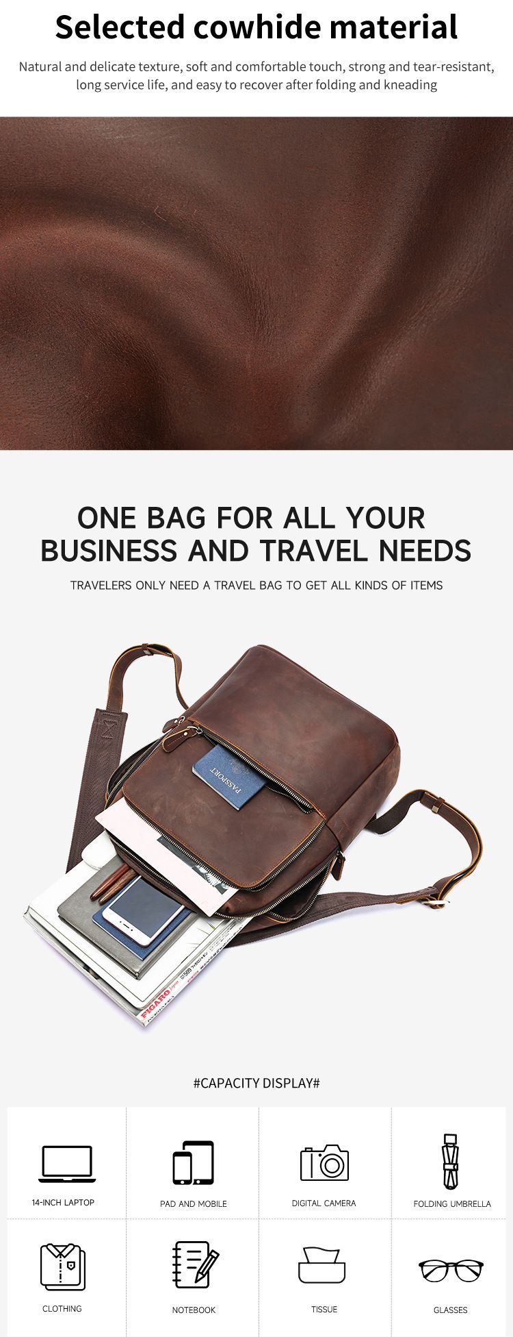 新款瘋馬皮男士雙肩包 大容量真皮後背包 商務差旅背包 14吋電腦背包學生書包推薦 真皮包包