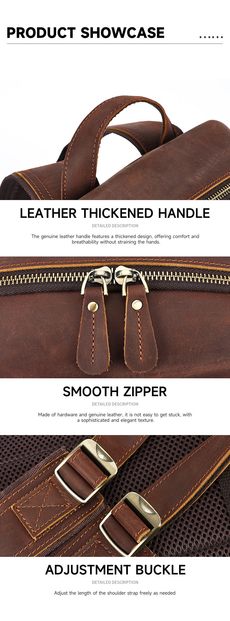 新款瘋馬皮男士雙肩包 大容量真皮後背包 商務差旅背包 14吋電腦背包學生書包推薦 真皮包包