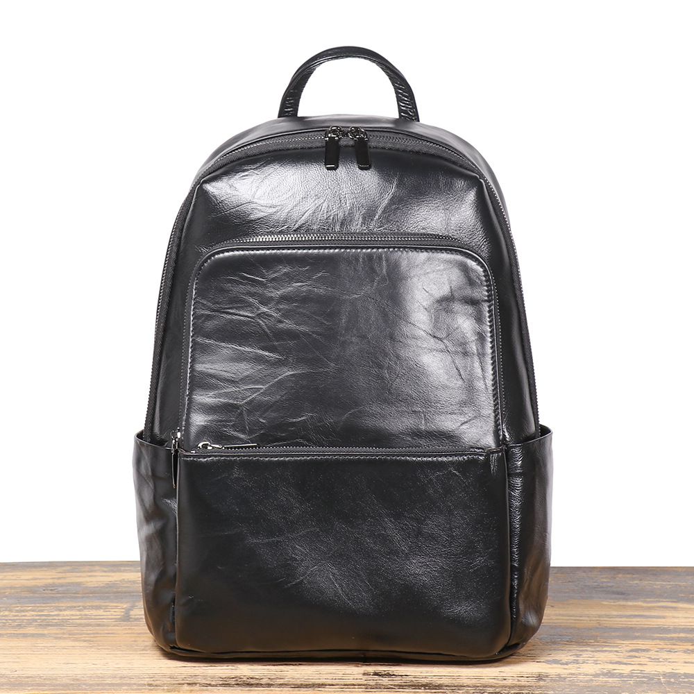 新款男士真皮雙肩包 頭層牛皮商務通勤電腦背包 休閒旅行包雙肩背包 男士後背包推薦 真皮包包