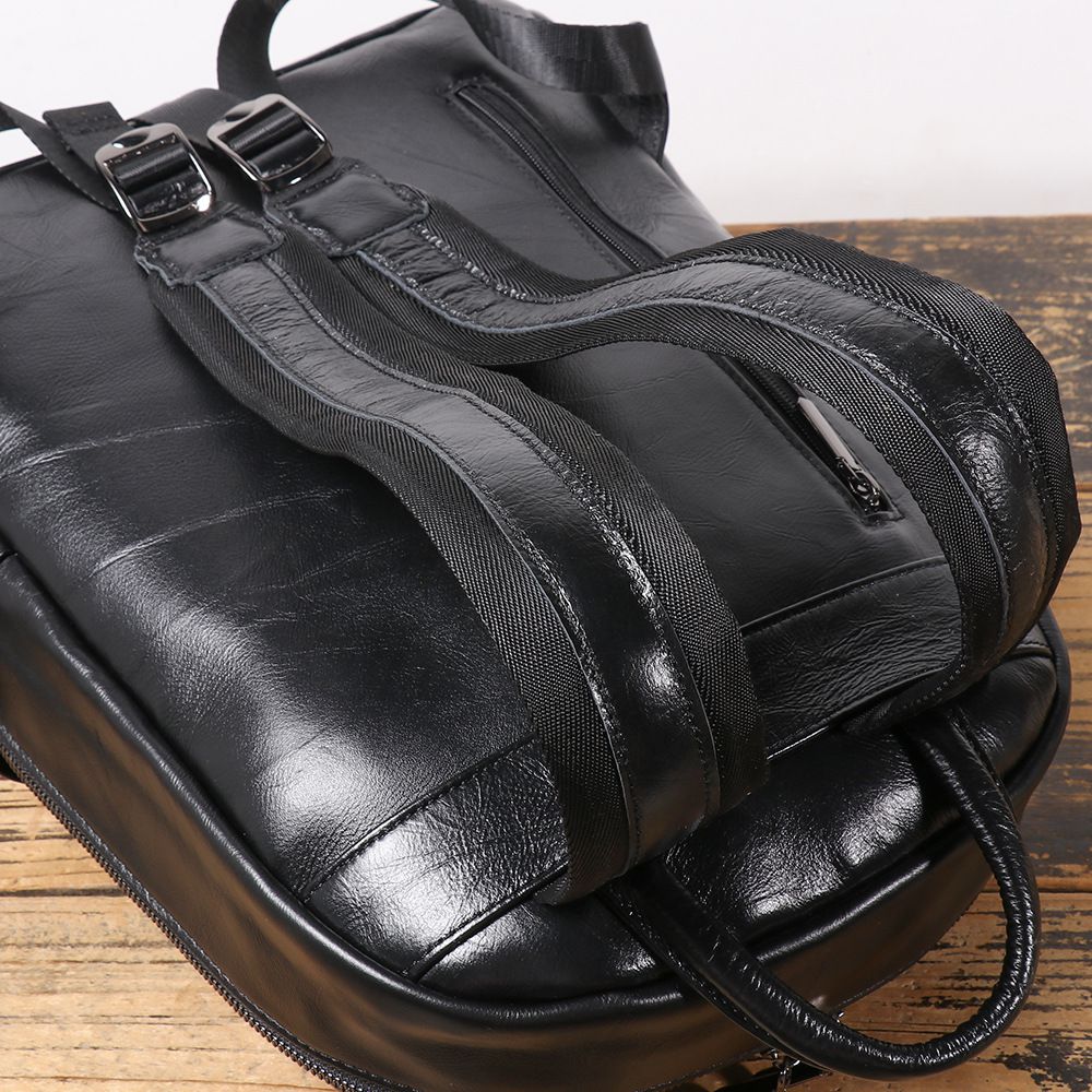 新款男士真皮雙肩包 頭層牛皮商務通勤電腦背包 休閒旅行包雙肩背包 男士後背包推薦 真皮包包