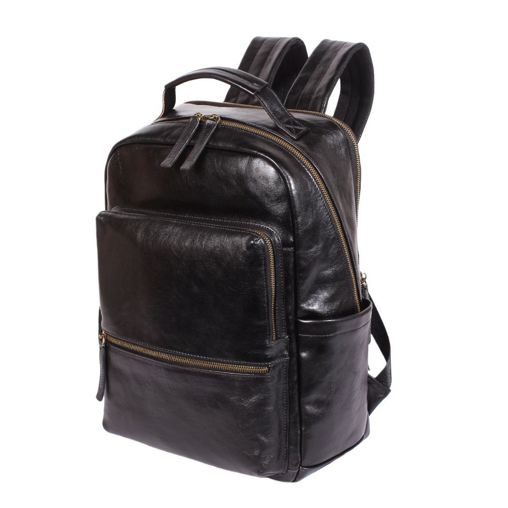 真皮男士後背包 新款雙肩包男款頭層牛皮商務通勤旅行包 大容量雙肩背包電腦包推薦 真皮包包