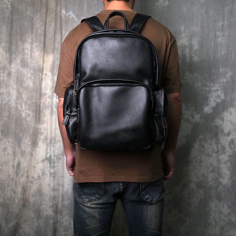 真皮大容量簡約旅遊背包 新款男頭層牛皮軟皮後背包 休閒旅行包雙肩包電腦背包推薦 真皮包包