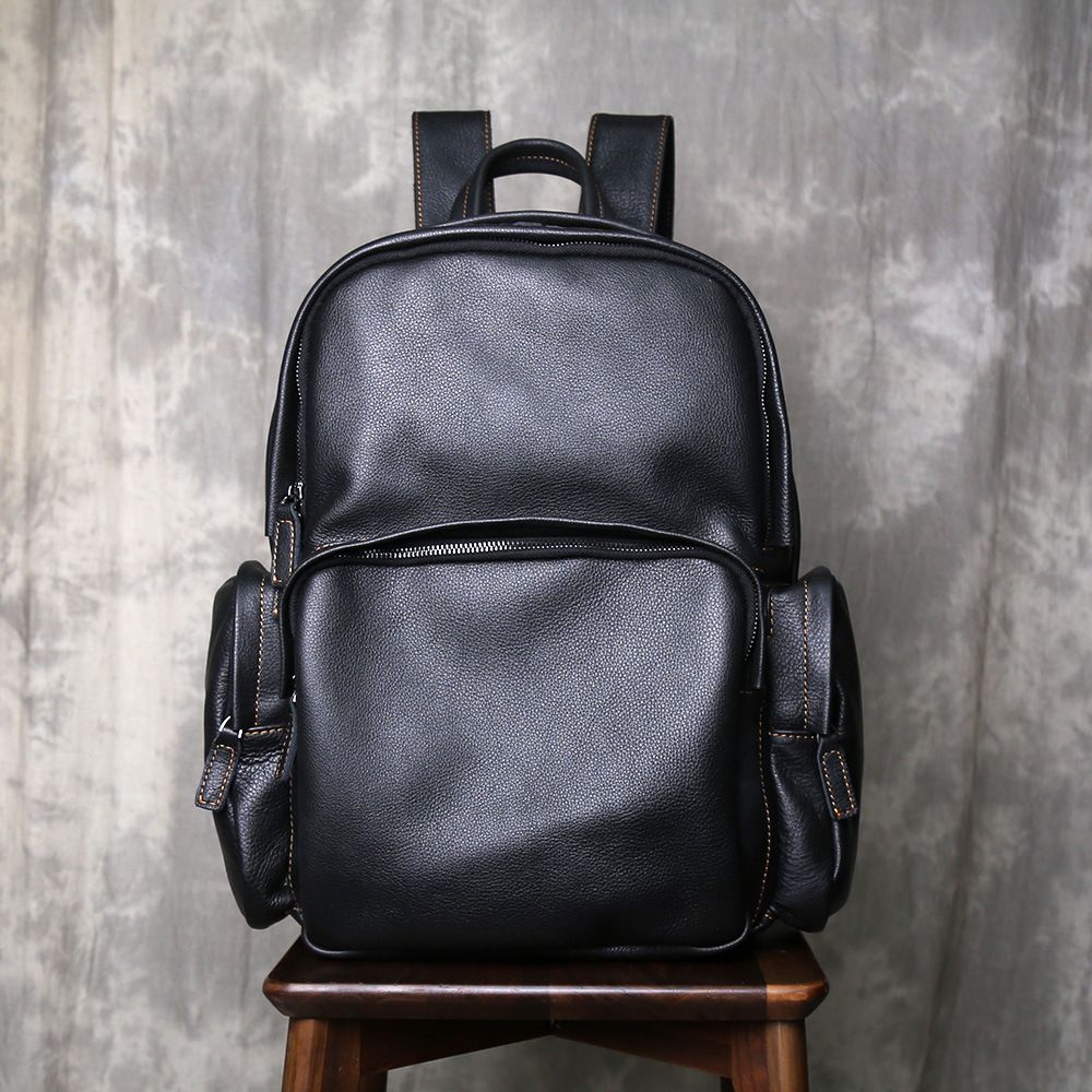 真皮大容量簡約旅遊背包 新款男頭層牛皮軟皮後背包 休閒旅行包雙肩包電腦背包推薦 真皮包包