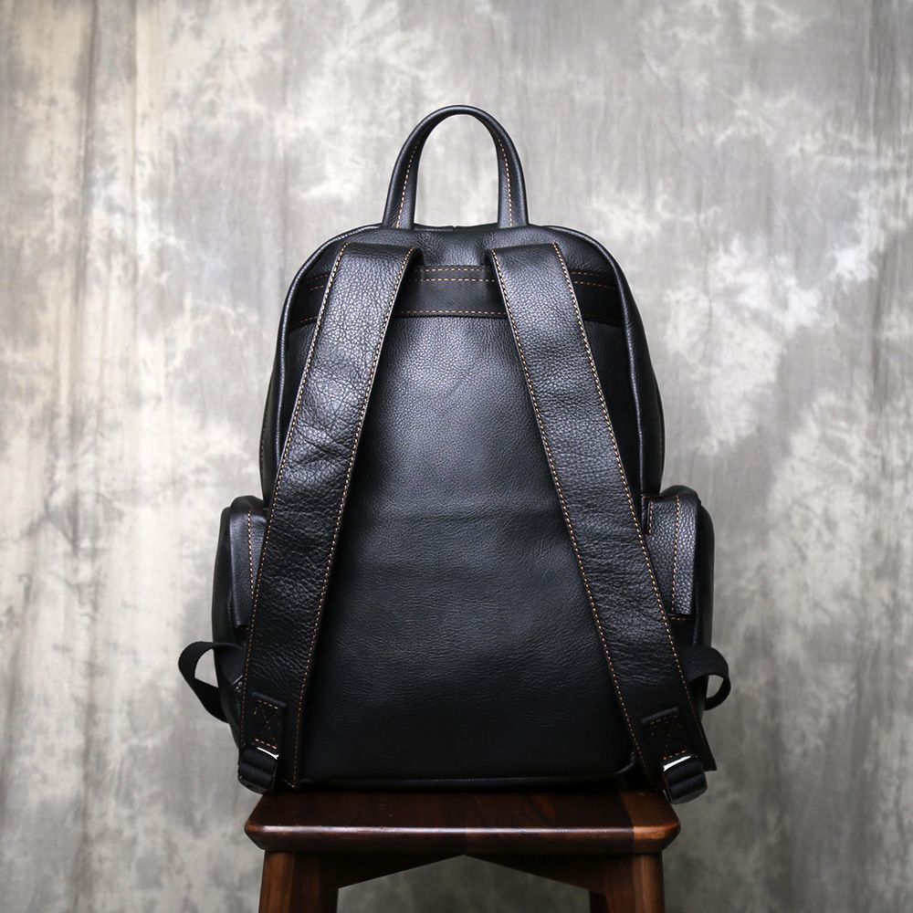 真皮大容量簡約旅遊背包 新款男頭層牛皮軟皮後背包 休閒旅行包雙肩包電腦背包推薦 真皮包包
