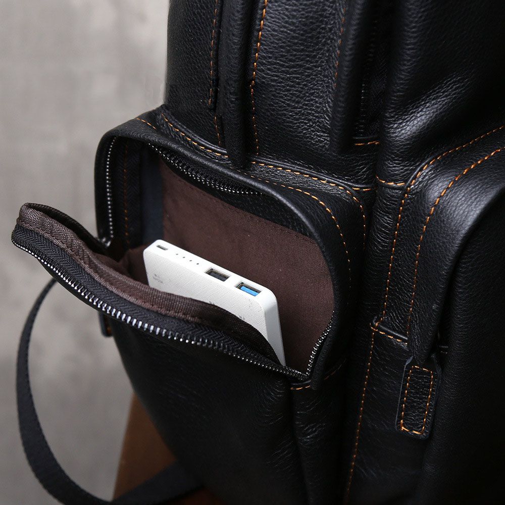 真皮大容量簡約旅遊背包 新款男頭層牛皮軟皮後背包 休閒旅行包雙肩包電腦背包推薦 真皮包包