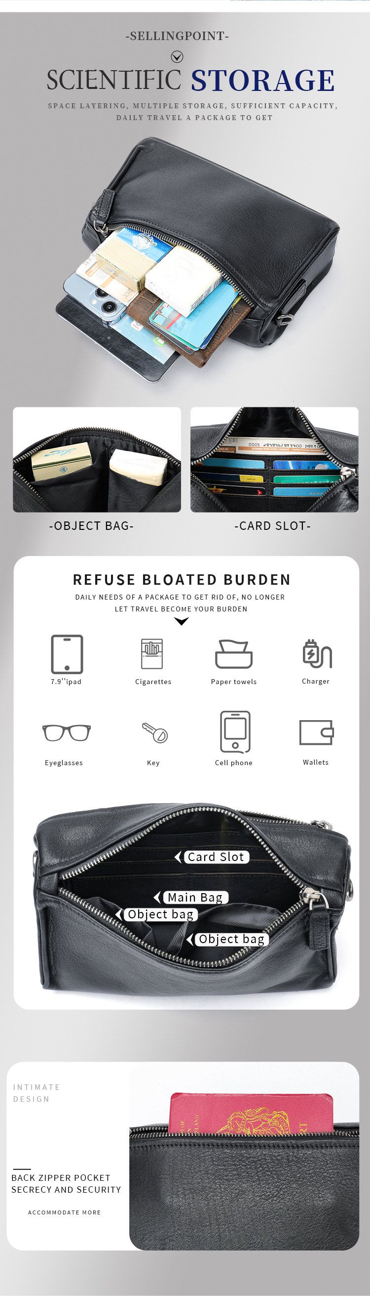 男士單肩包手拿包 時尚潮流百搭真皮男包 休閒簡約胸包 通勤頭層牛皮單肩斜挎包推薦 真皮包包