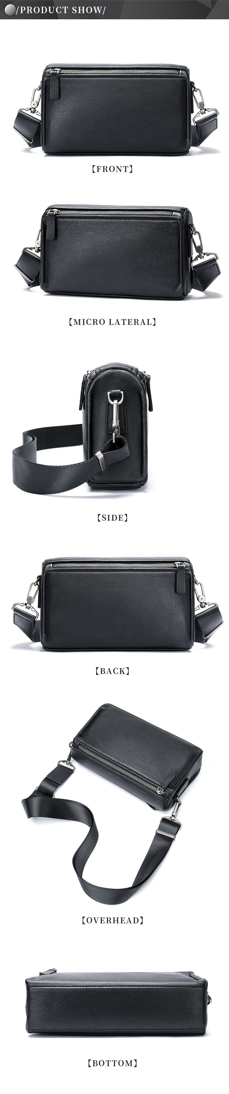 男士單肩包手拿包 時尚潮流百搭真皮男包 休閒簡約胸包 通勤頭層牛皮單肩斜挎包推薦 真皮包包