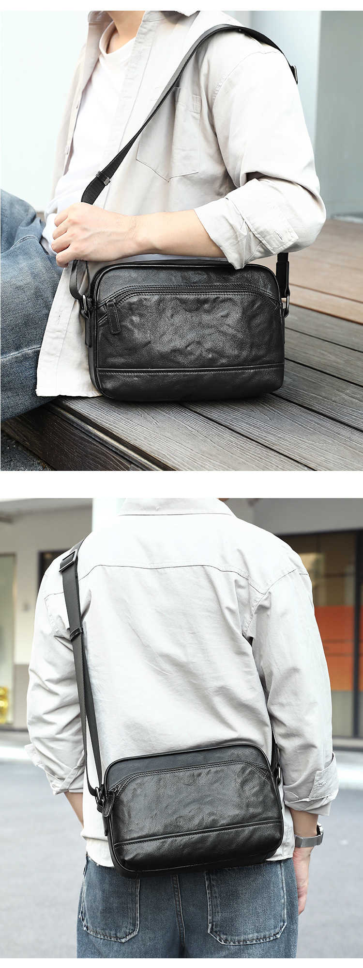 真皮男包 植鞣皮斜背包 頭層牛皮斜跨包單肩背包 潮流時尚百搭休閒側背包推薦