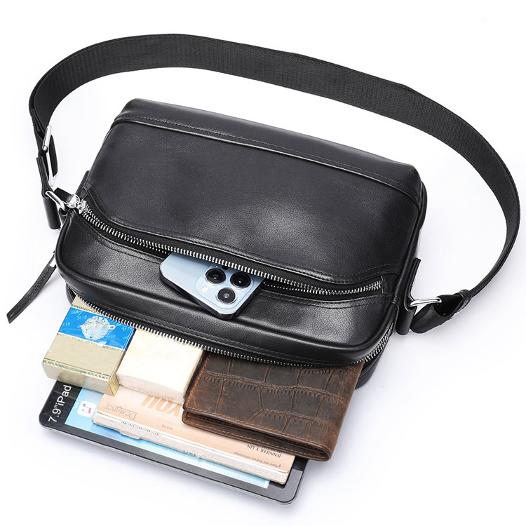 真皮男包 植鞣皮斜背包 頭層牛皮斜跨包單肩背包 潮流時尚百搭休閒側背包推薦