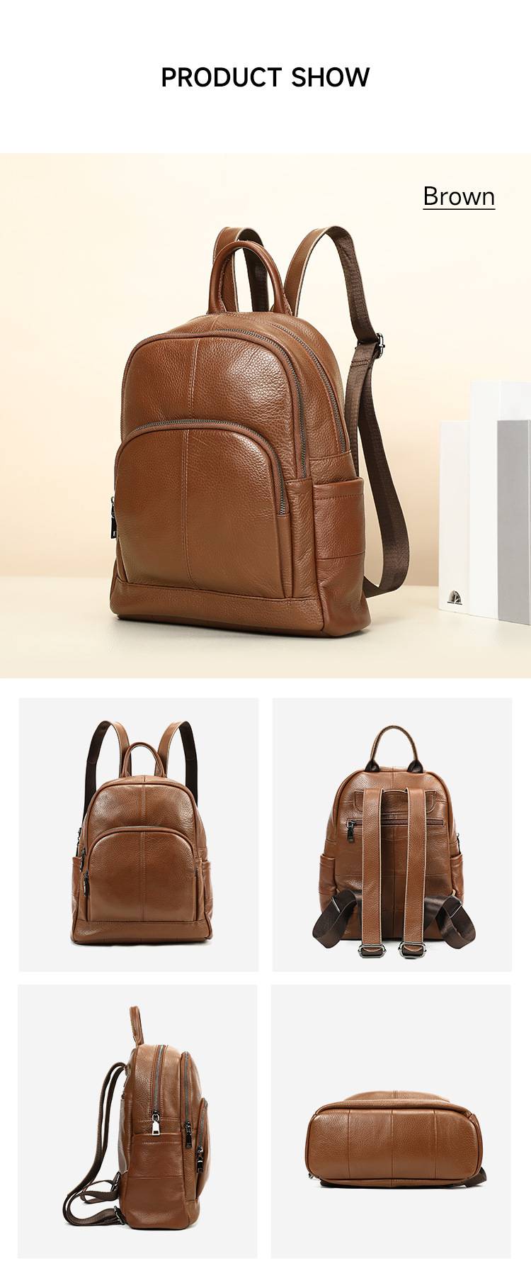 真皮女士雙肩包 精緻休閒軟牛皮後背包 大容量高檔時尚學生書包潮包包推薦 真皮包包