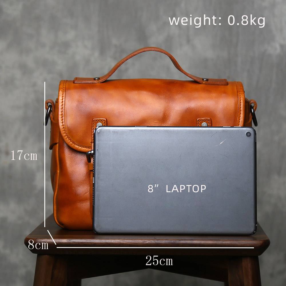 手工頭層牛皮植鞣皮簡約郵差包 真皮包包單肩包斜挎包 男女同款斜背包肩背包推薦 真皮包包