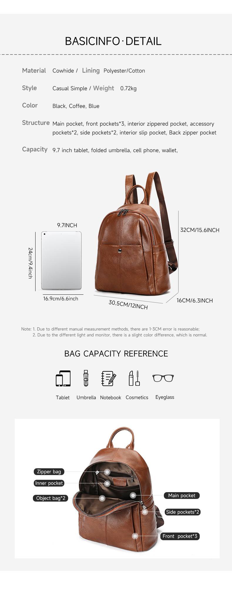 時尚真皮媽媽包後背包 大容量軟牛皮雙肩背包 頭層牛皮百搭通勤雙肩包新款包包推薦 真皮包包