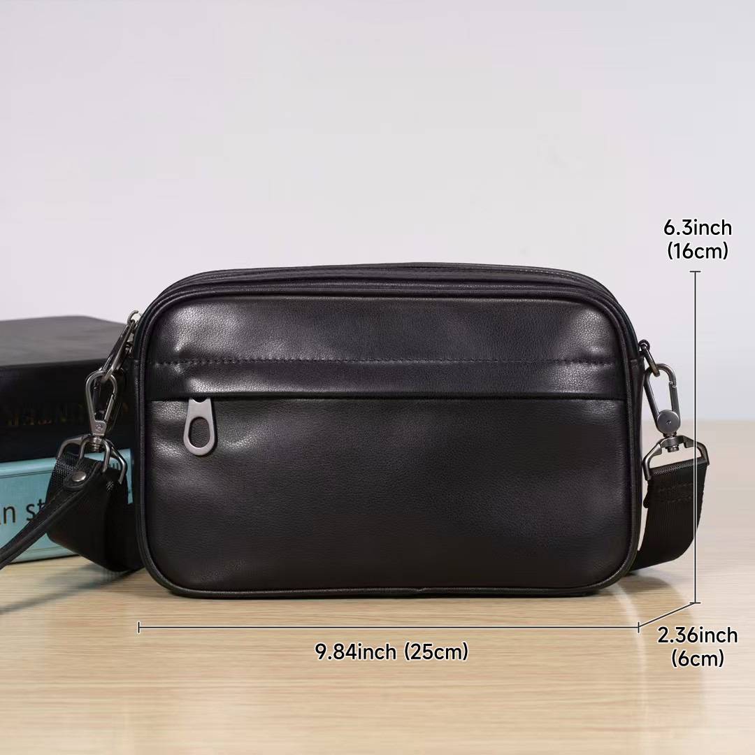 頭層牛皮兩用包 真皮單肩背包手拿包 男士斜背包小方包手抓包 潮流時尚斜挎包推薦 真皮包包