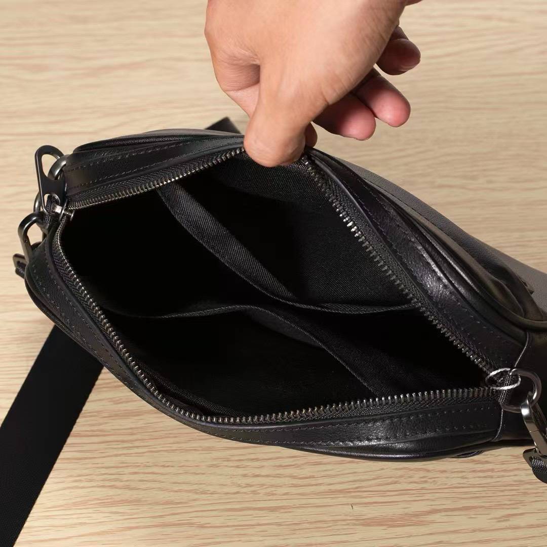 頭層牛皮兩用包 真皮單肩背包手拿包 男士斜背包小方包手抓包 潮流時尚斜挎包推薦 真皮包包