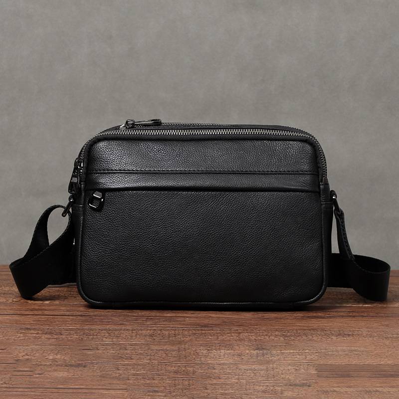 新款男士斜挎包 韓版單肩斜挎小包包 頭層牛皮小方包 真皮男包肩背包側背包推薦 真皮包包