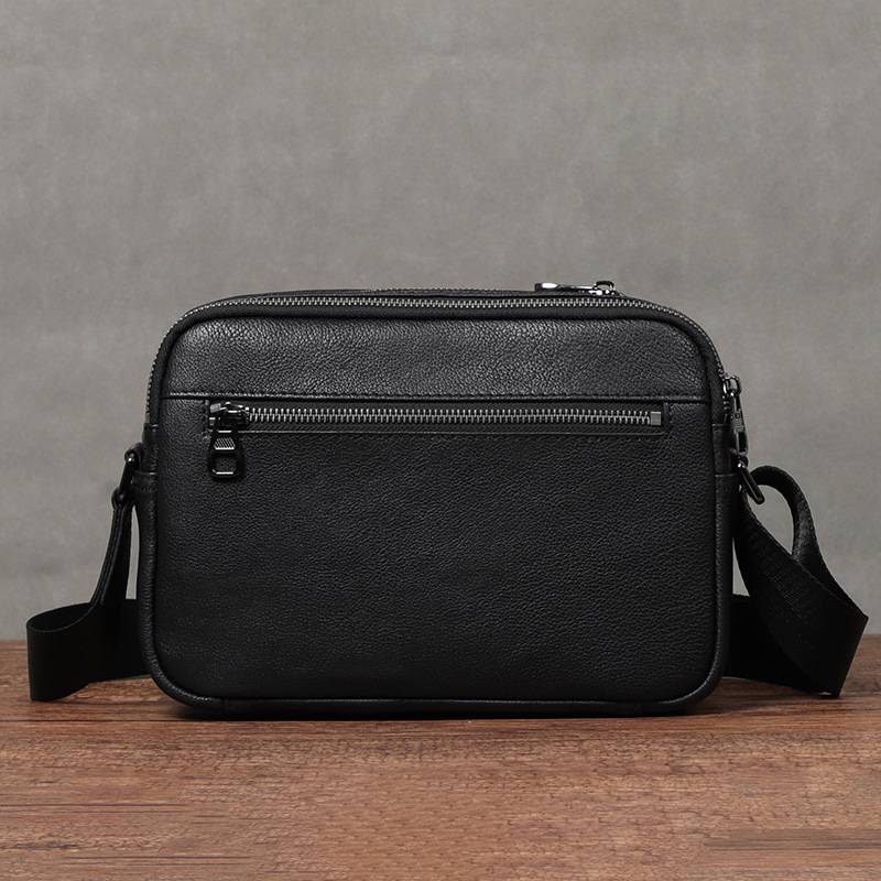 新款男士斜挎包 韓版單肩斜挎小包包 頭層牛皮小方包 真皮男包肩背包側背包推薦 真皮包包
