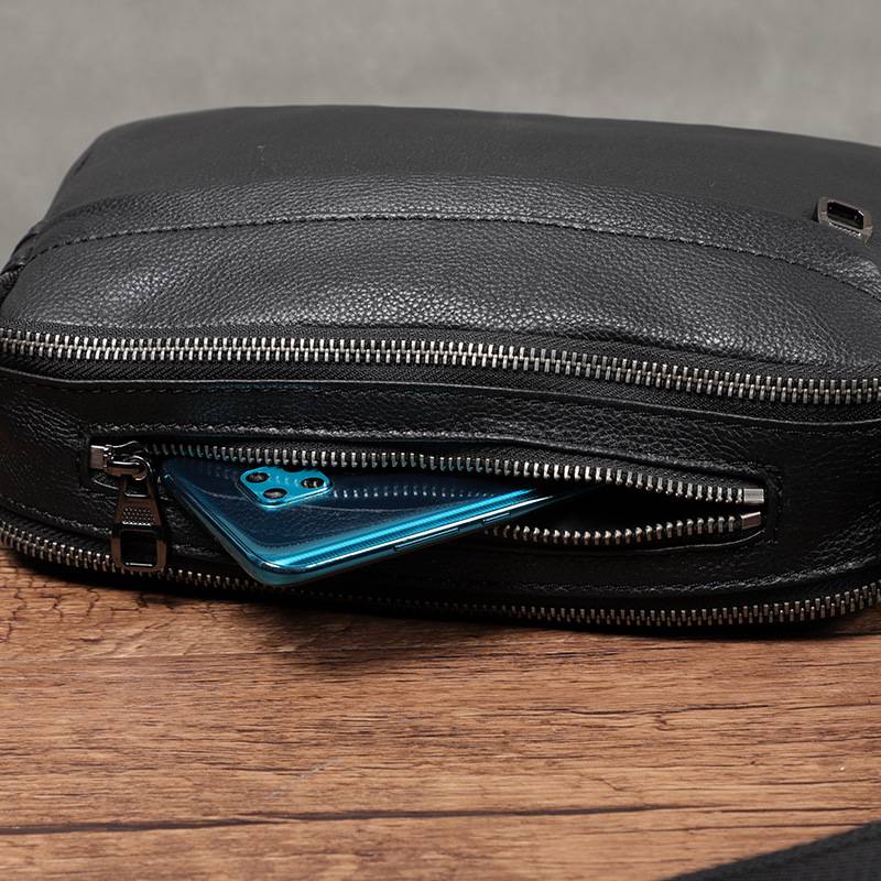 新款男士斜挎包 韓版單肩斜挎小包包 頭層牛皮小方包 真皮男包肩背包側背包推薦 真皮包包