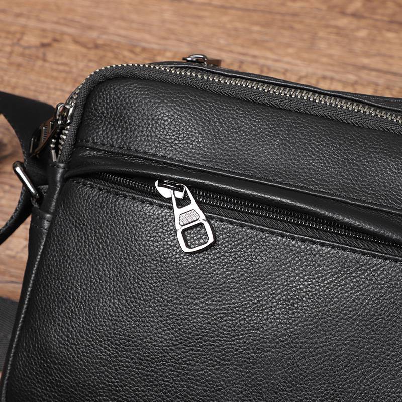 新款男士斜挎包 韓版單肩斜挎小包包 頭層牛皮小方包 真皮男包肩背包側背包推薦 真皮包包