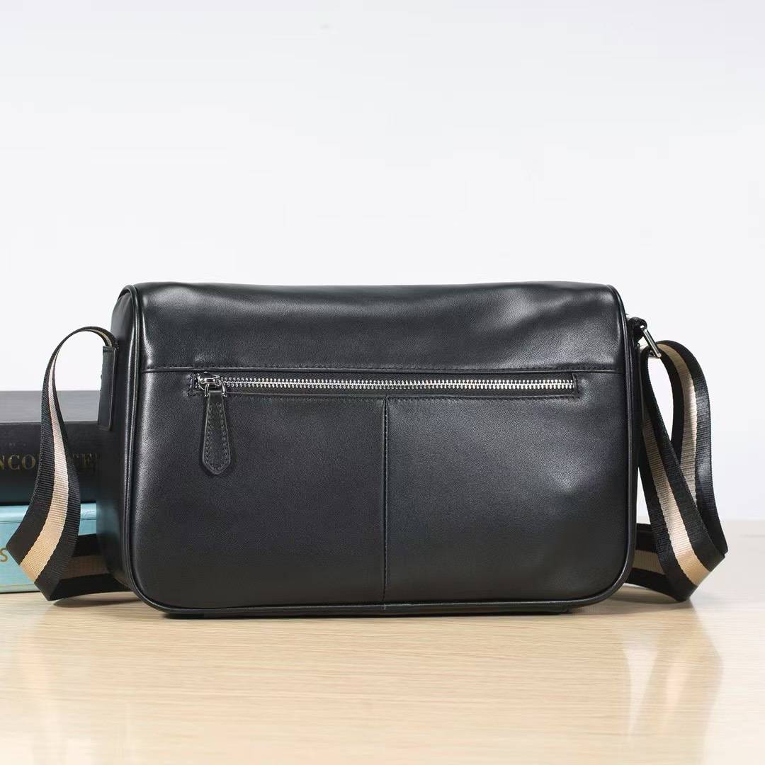 時尚簡約頭層牛皮男士斜背包 休閒通勤單肩包小挎包 新品男運動斜挎包側背包推薦 真皮包包