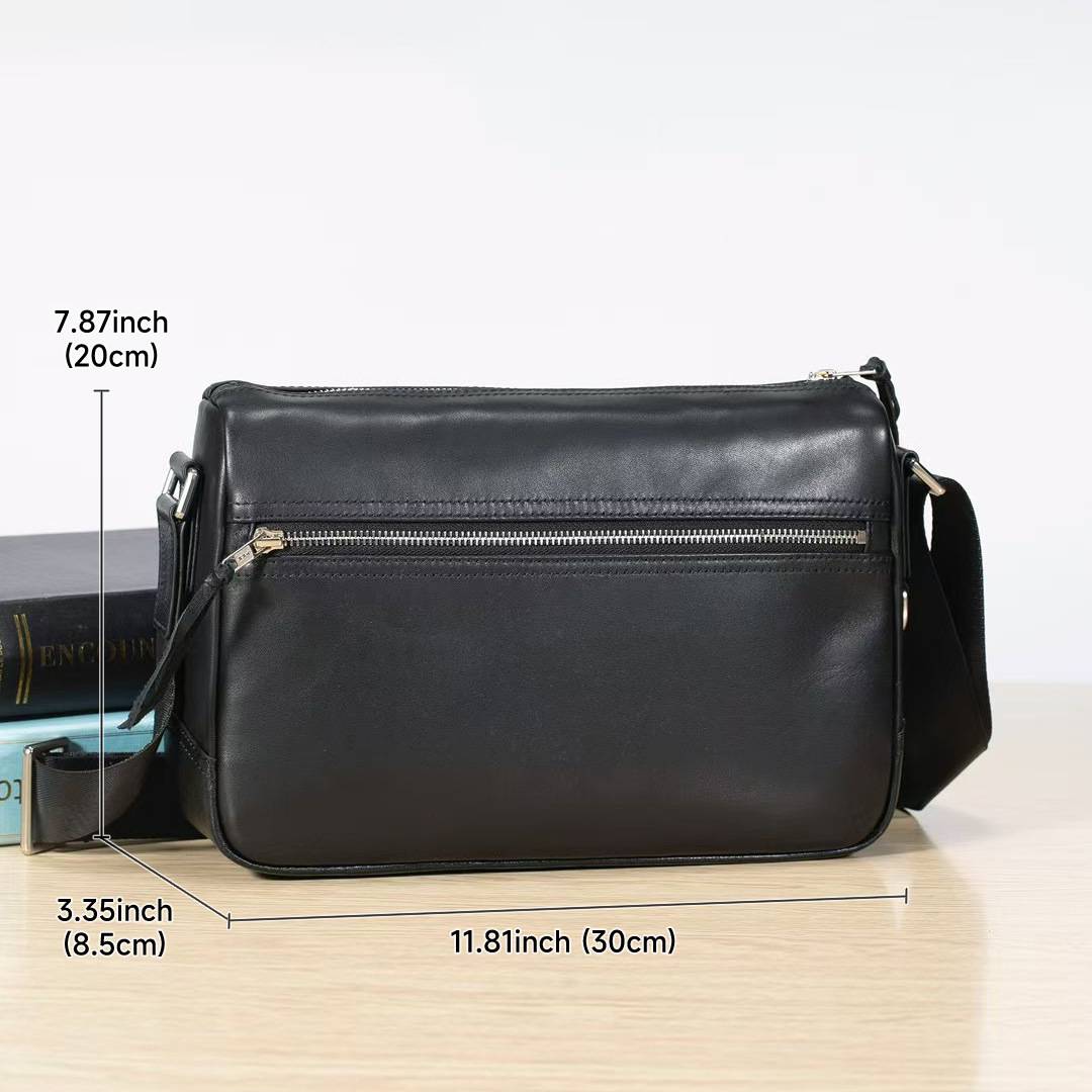 通勤簡約真皮小背包 男士單肩背包斜背包 頭層牛皮耐磨實用斜跨包 男生側背包推薦 真皮包包