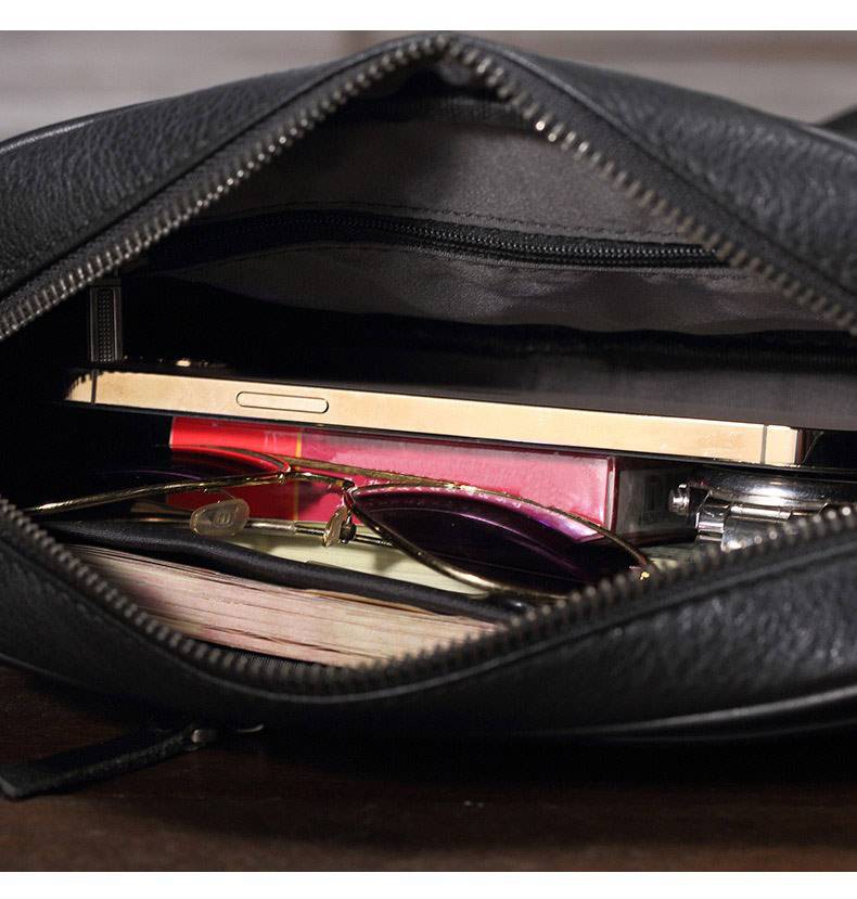 真皮男士斜挎包 小方包男包 輕奢牛皮時尚潮流單肩挎包 休閒新款斜背包推薦 真皮包包