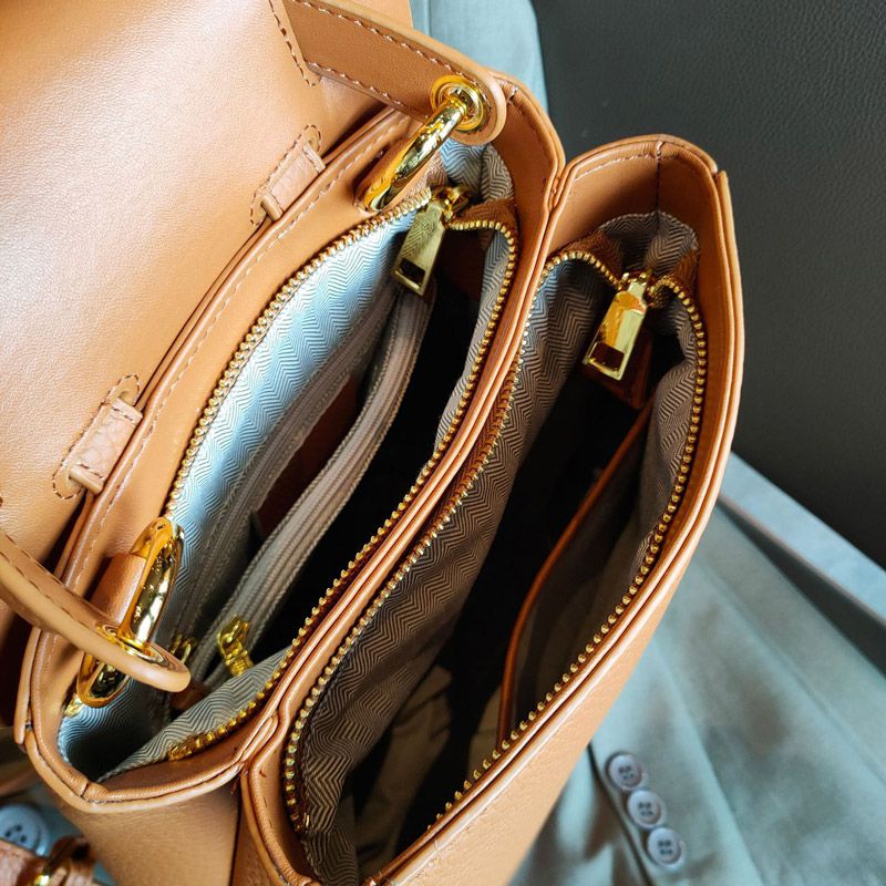 新款女士雙肩包 大容量時尚高級感小眾設計ins風牛皮後背包 真皮女生學生書包推薦 真皮包包