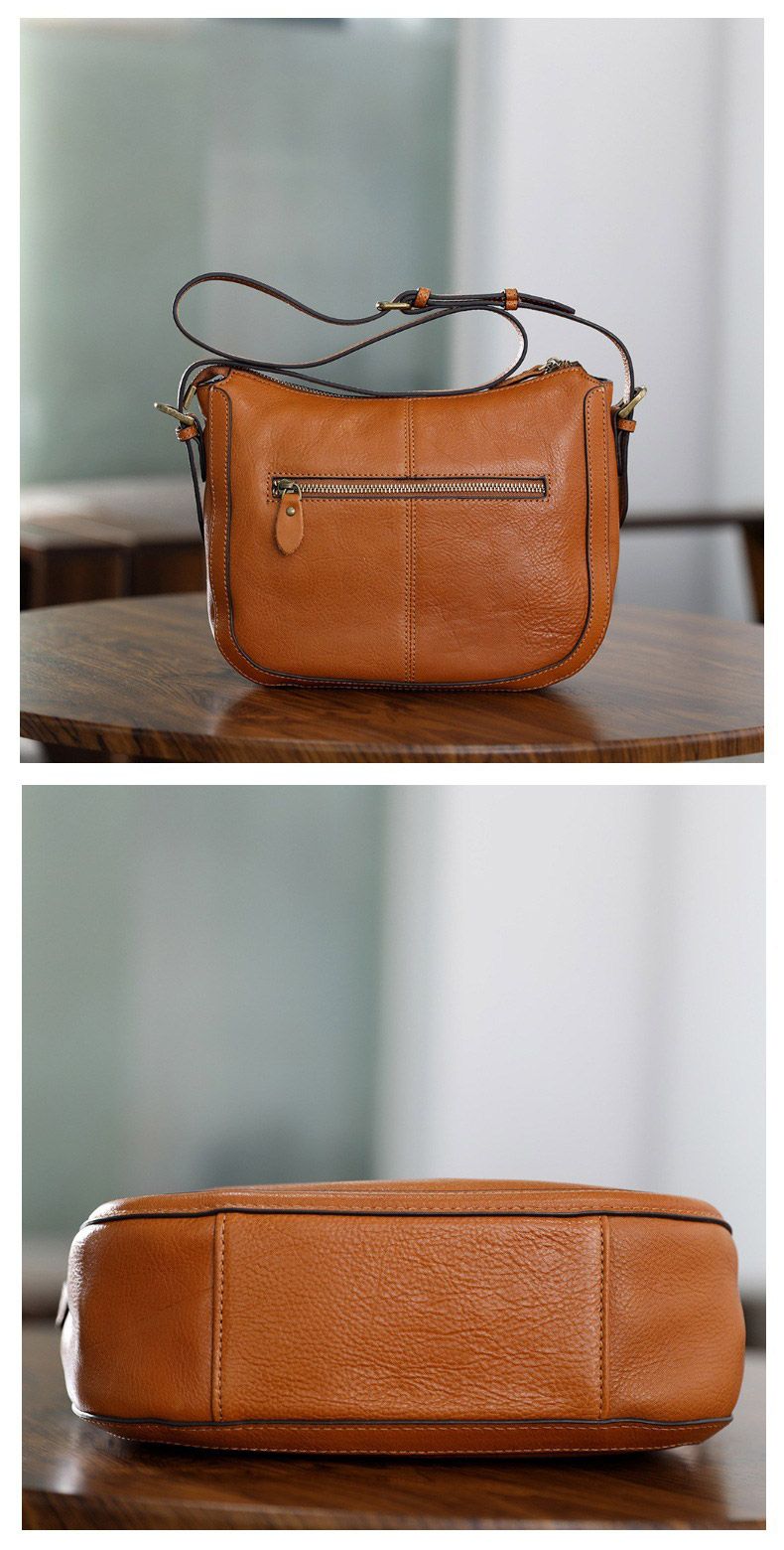 頭層植鞣牛皮郵差包 復古手工真皮女士斜背包 新款女生文藝風休閒單肩背包斜挎包推薦 真皮包包