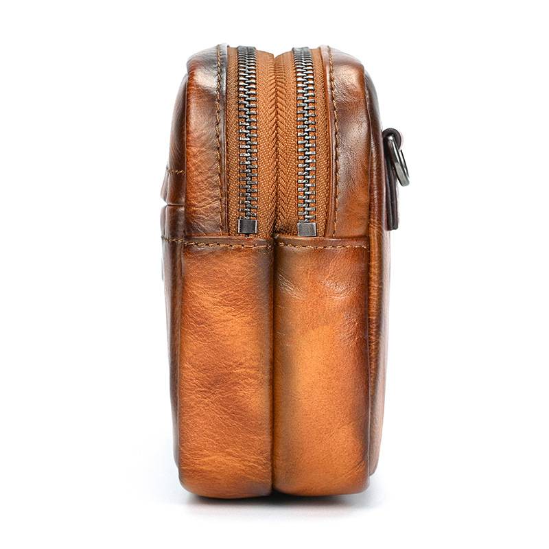 新品復古擦色單肩背包 兩用手抓包斜背包 男女手拿包植鞣革斜跨包 樹膏皮休閒包包推薦 真皮包包