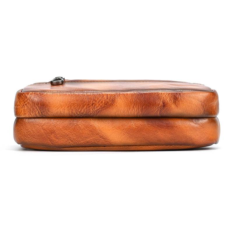 新品復古擦色單肩背包 兩用手抓包斜背包 男女手拿包植鞣革斜跨包 樹膏皮休閒包包推薦 真皮包包