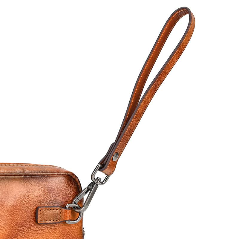 新品復古擦色單肩背包 兩用手抓包斜背包 男女手拿包植鞣革斜跨包 樹膏皮休閒包包推薦 真皮包包